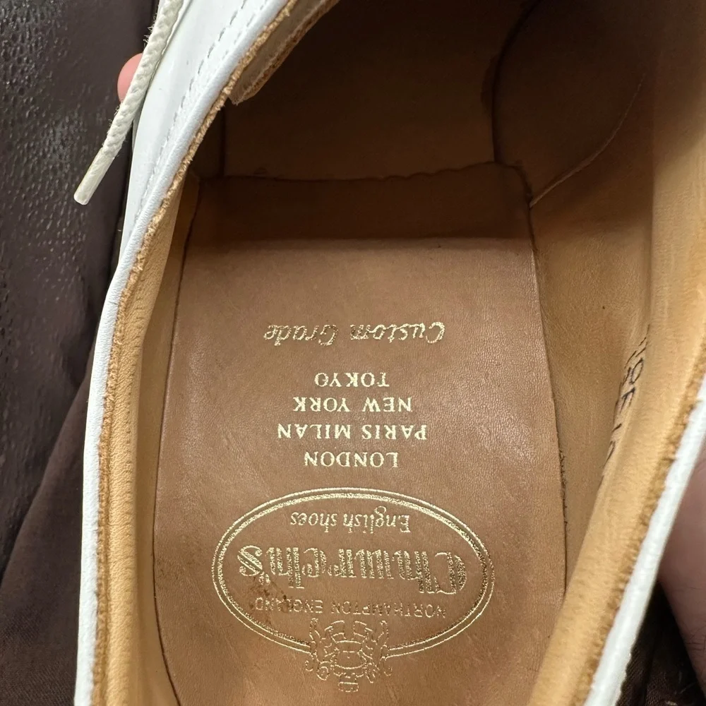 Church's Custom Grade White Leather Men's Oxfords